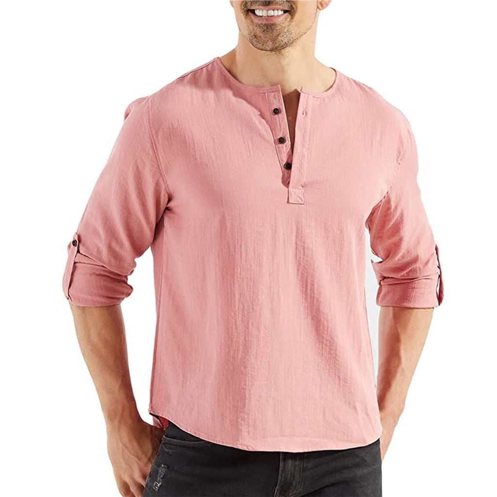 Skenes · NW SH-09 — Cotton-Linen Plain Long-Sleeve Shirt