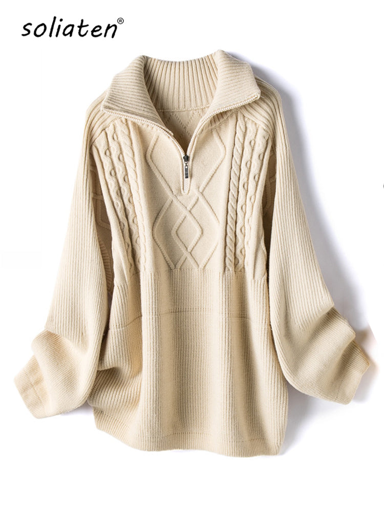 Tuart · NW KT-45 — Women's Oversized Knitted Wool Sweater