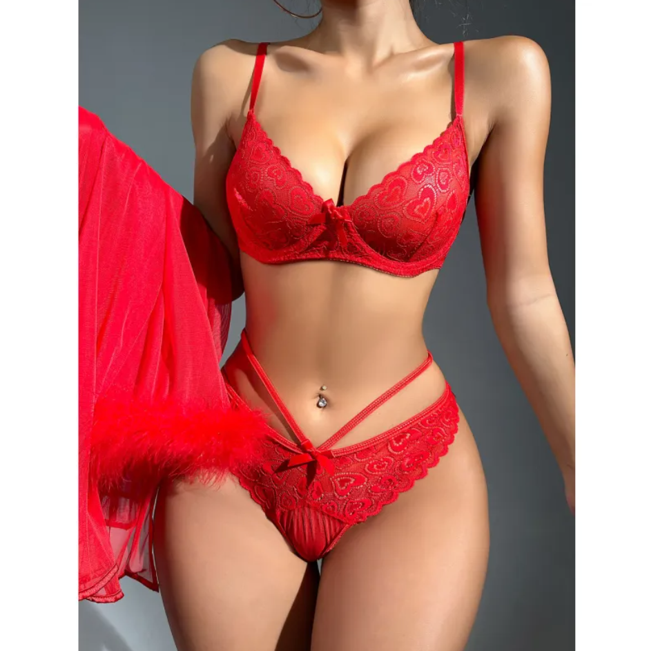 Rouge · NW IN-C01 — Lace Bra & Brief Set
