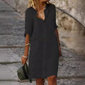 Antibes — Loose Linen-Blend Shirt Dress