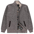Umber · NW CD-05 — cable shawl-collar zip cardigan