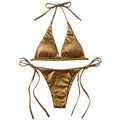 Monaco · NW BS-B11 — metallic halter bikini