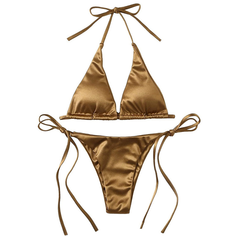 Monaco · NW BS-B11 — metallic halter bikini