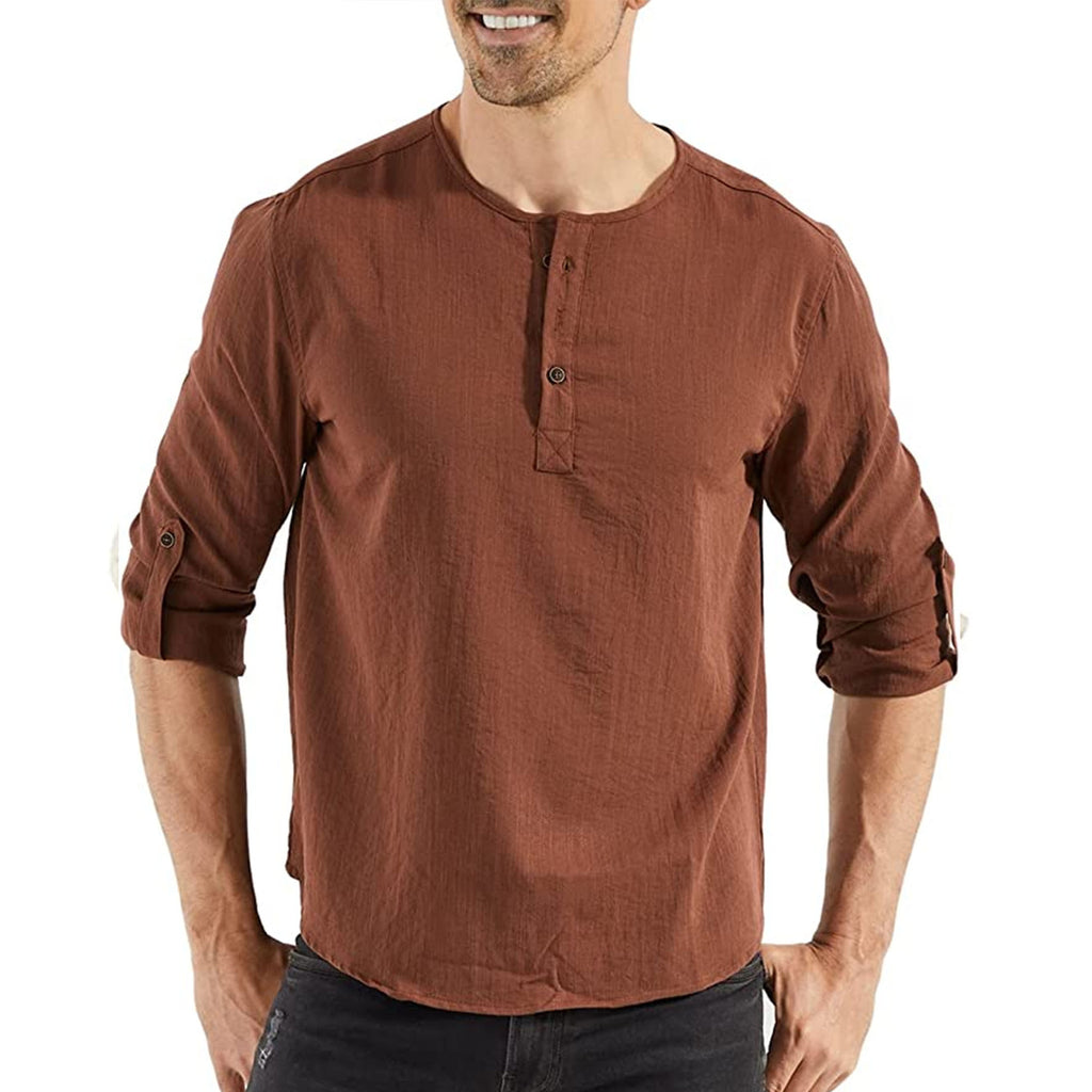 Skenes · NW SH-09 — Cotton-Linen Plain Long-Sleeve Shirt