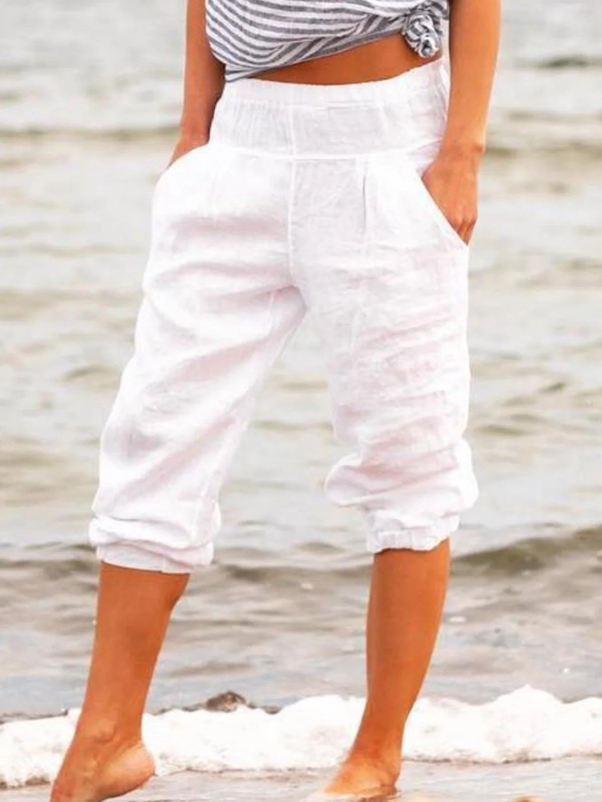 Glenelg · NW TP-20 — Cropped Linen-Blend Trouser