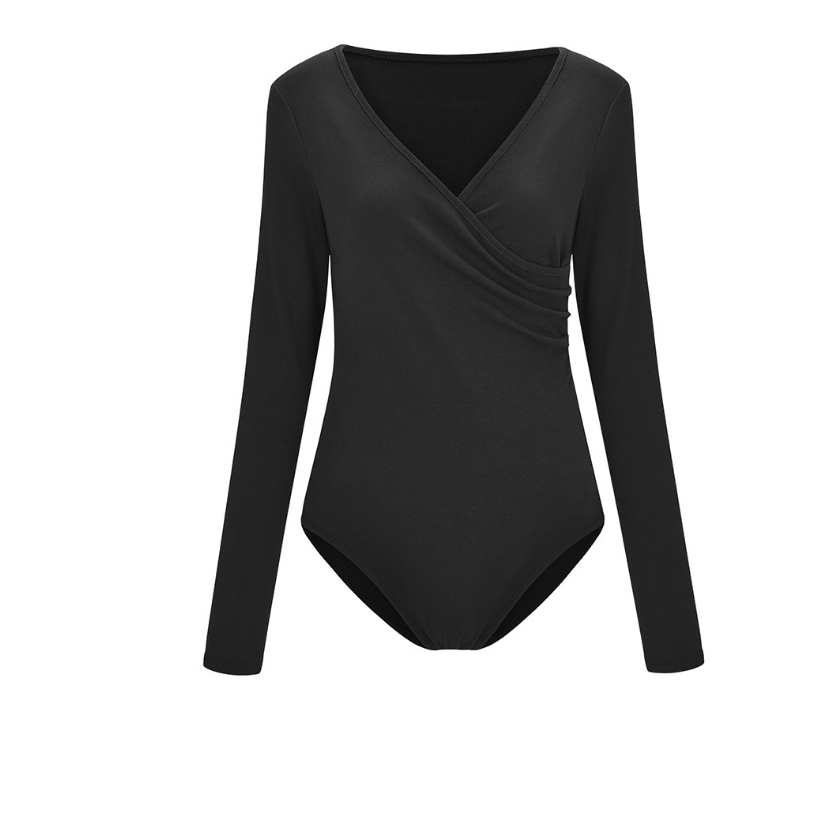 Vela — V-Neck Long-Sleeve Bodysuit