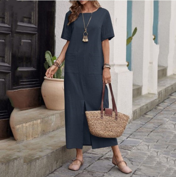 Cala — Linen-Blend Midi Dress