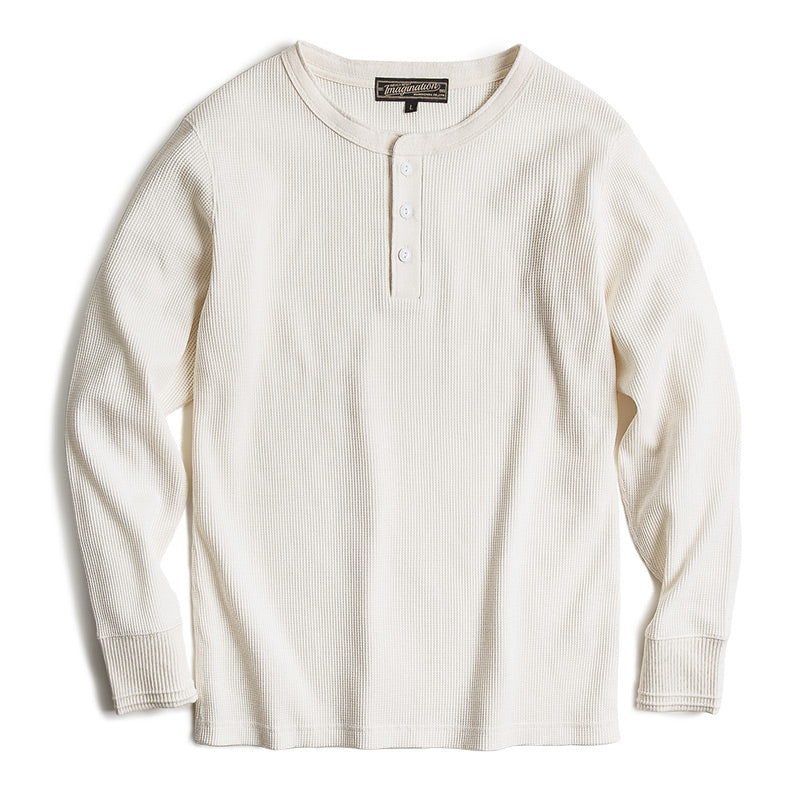 Rame · NW KT-13 — Waffle-Knit Long-Sleeve Henley Tee