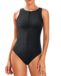 Marlin · NW RC-B03 — athletic zip high-neck racerback one-piece