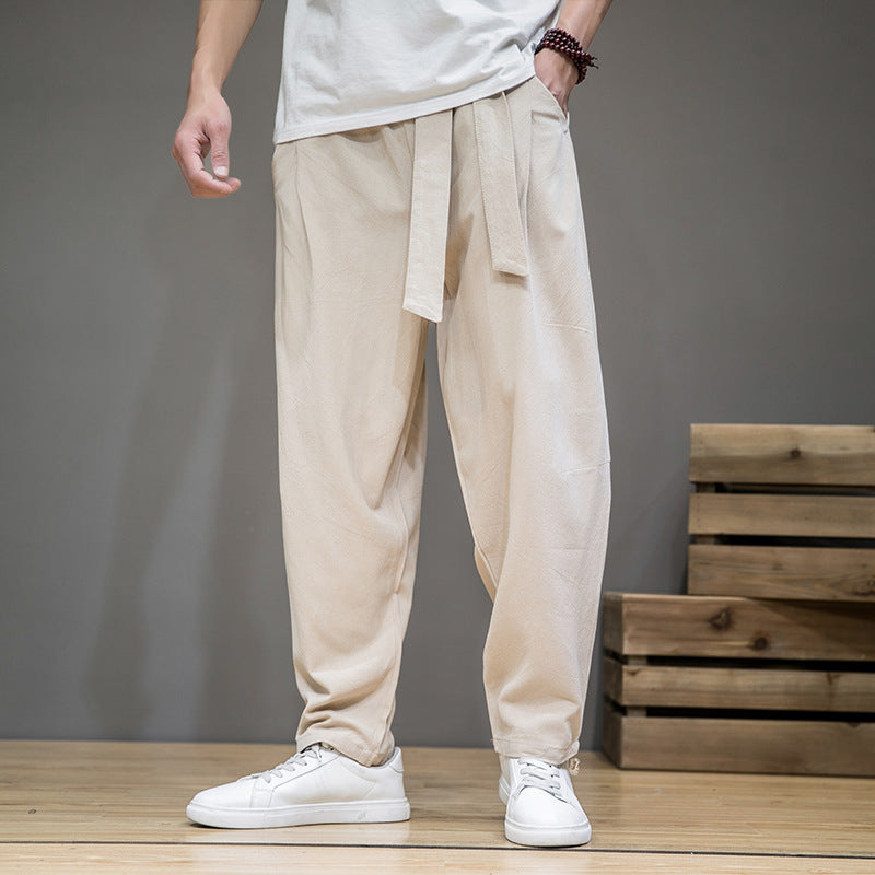 Whalers · NW TP-23 — Elastic-Waist Cotton-Linen Trouser