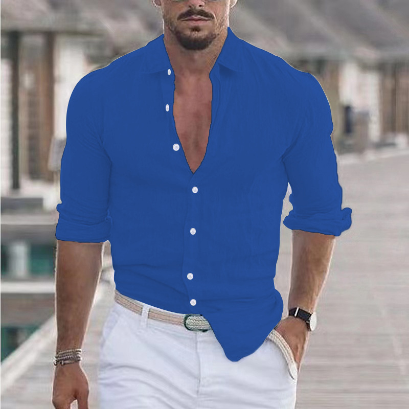 Carisbrook · NW SH-37 — Linen-Blend Button-Down Shirt