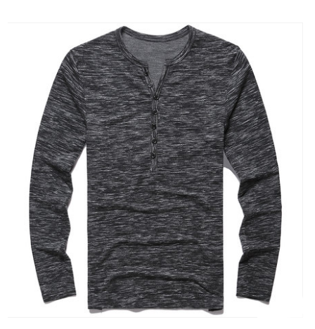 Coal · NW KT-17 — Men's Buttoned Henley Long-Sleeve Tee