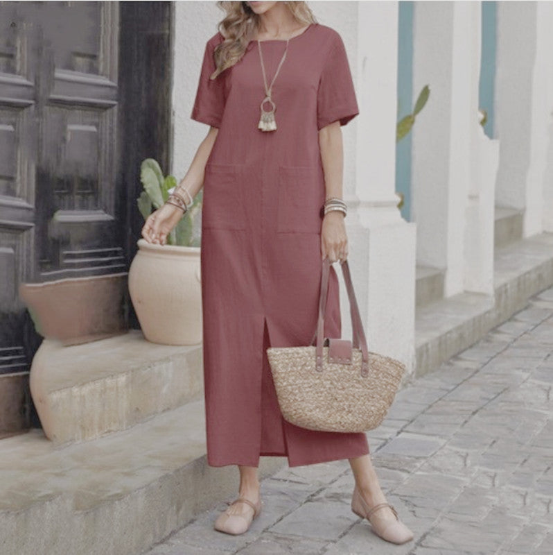 Cala — Linen-Blend Midi Dress