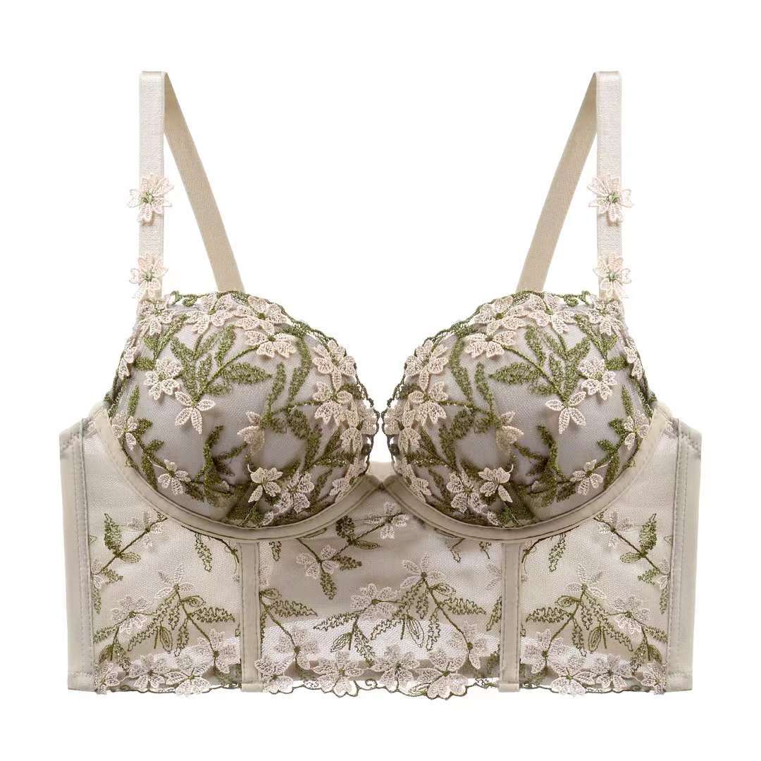 Ivoire · NW IN-A01 — embroidered French-lace bralette