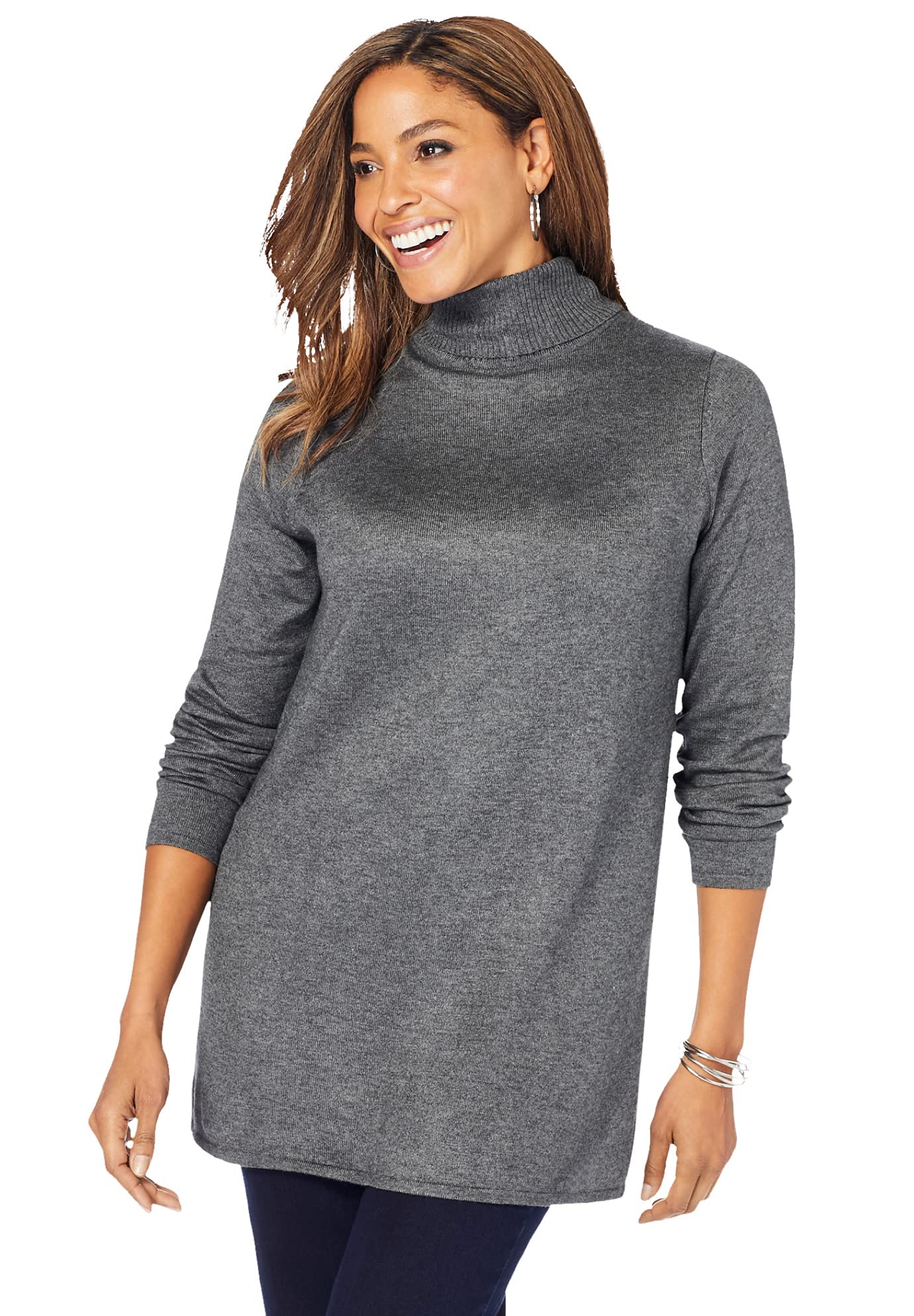 Slate · NW CA-43 — Charcoal Cotton-Cashmere Turtleneck