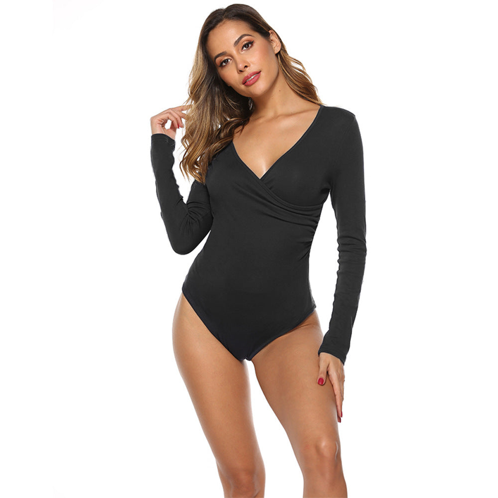 Vela — V-Neck Long-Sleeve Bodysuit