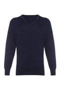 Cairn · NW CA-46 — Navy Cashmere V-Neck