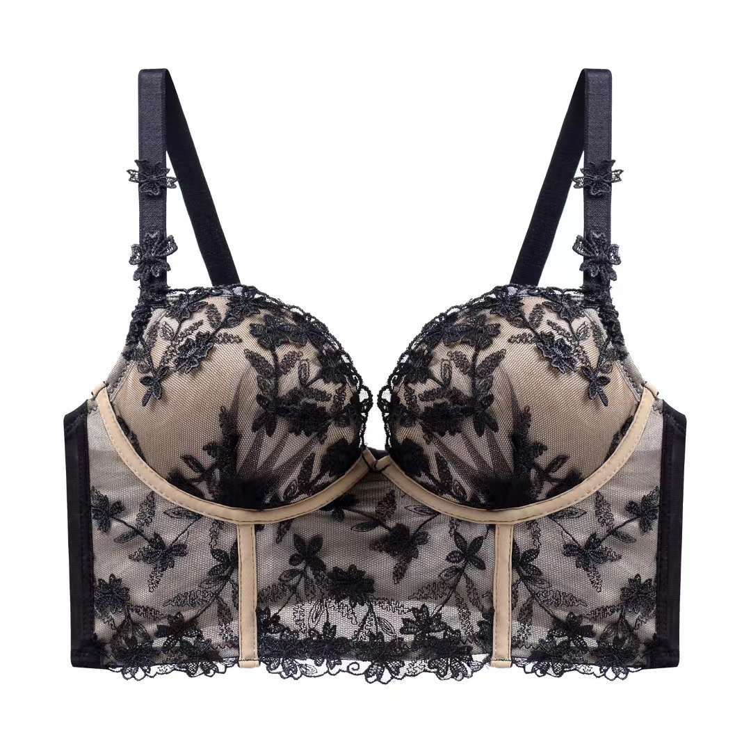 Ivoire · NW IN-A01 — embroidered French-lace bralette
