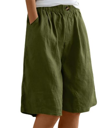 Woodside · NW TP-40 — Cropped Cotton-Linen Short
