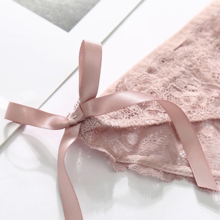 Blush · NW IN-B04 — Seamless Lace Bow Brief