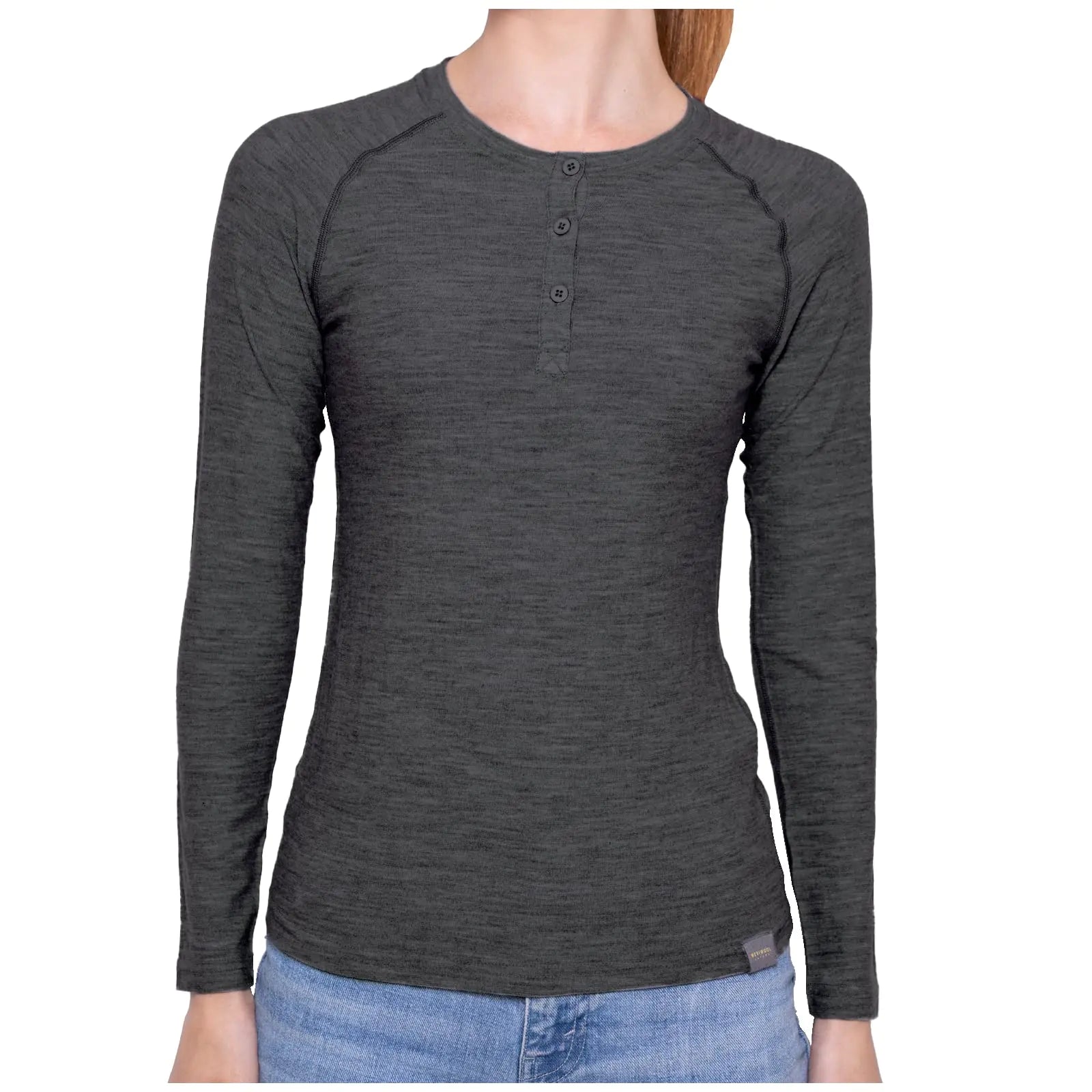 Charcoal merino henley