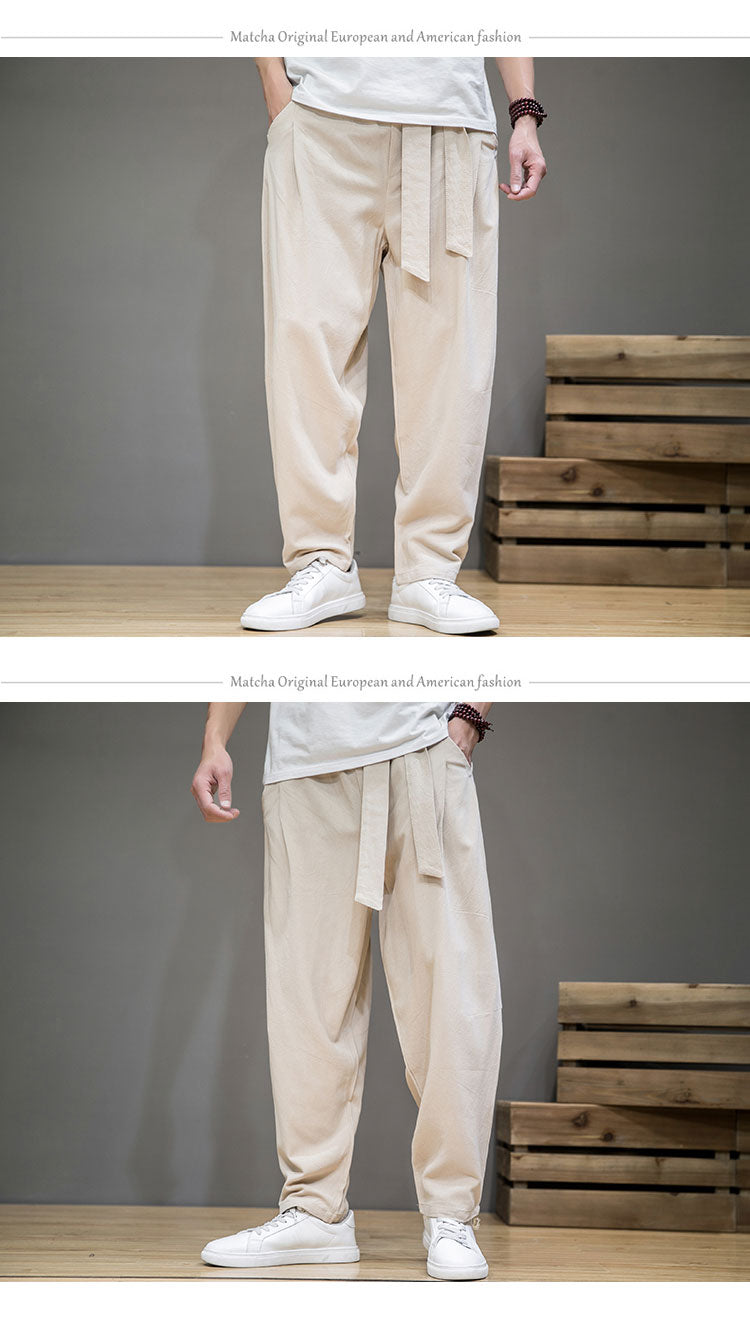 Whalers · NW TP-23 — Elastic-Waist Cotton-Linen Trouser