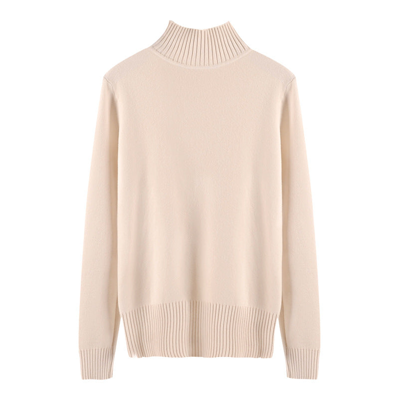 Chalk · NW CR-14 — cotton-blend mock-neck