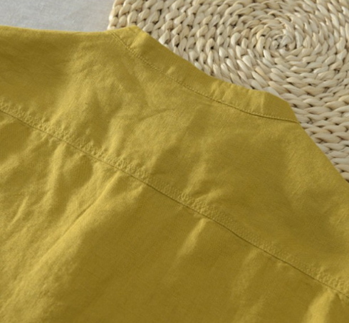 Bancoora · NW SH-50 — Cotton Short-Sleeve Band-Collar Shirt