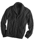 Fisher · NW 03-03 — Merino Shawl Cardigan (Charcoal)