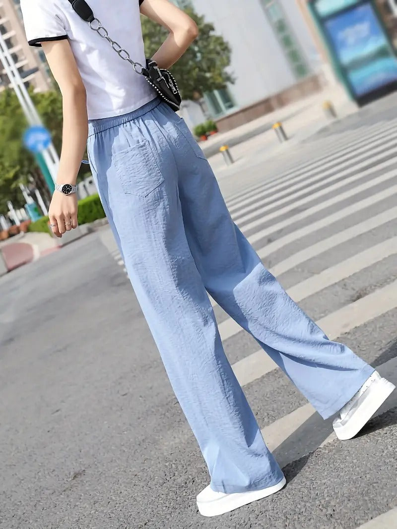 Toora · NW TP-49 — High-Waisted Wide-Leg Cotton-Linen Trouser