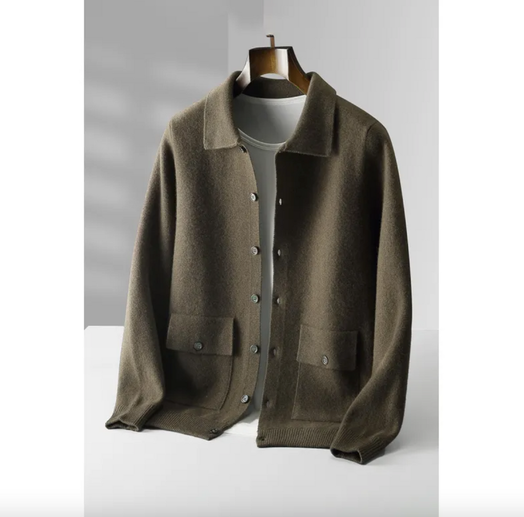 Sandstone · NW CD-03 — fine wool button cardigan