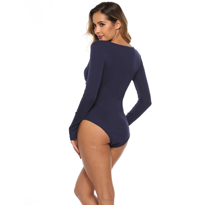 Vela — V-Neck Long-Sleeve Bodysuit