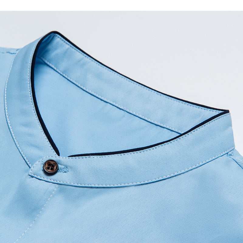 Callahans · NW SH-34 — Cotton-Blend Short-Sleeve Band-Collar Shirt