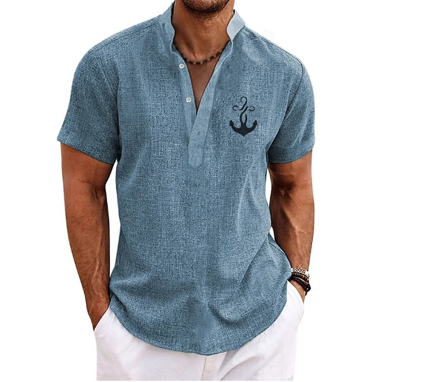 Aireys · NW SH-05 — Linen-Blend Short-Sleeve Shirt