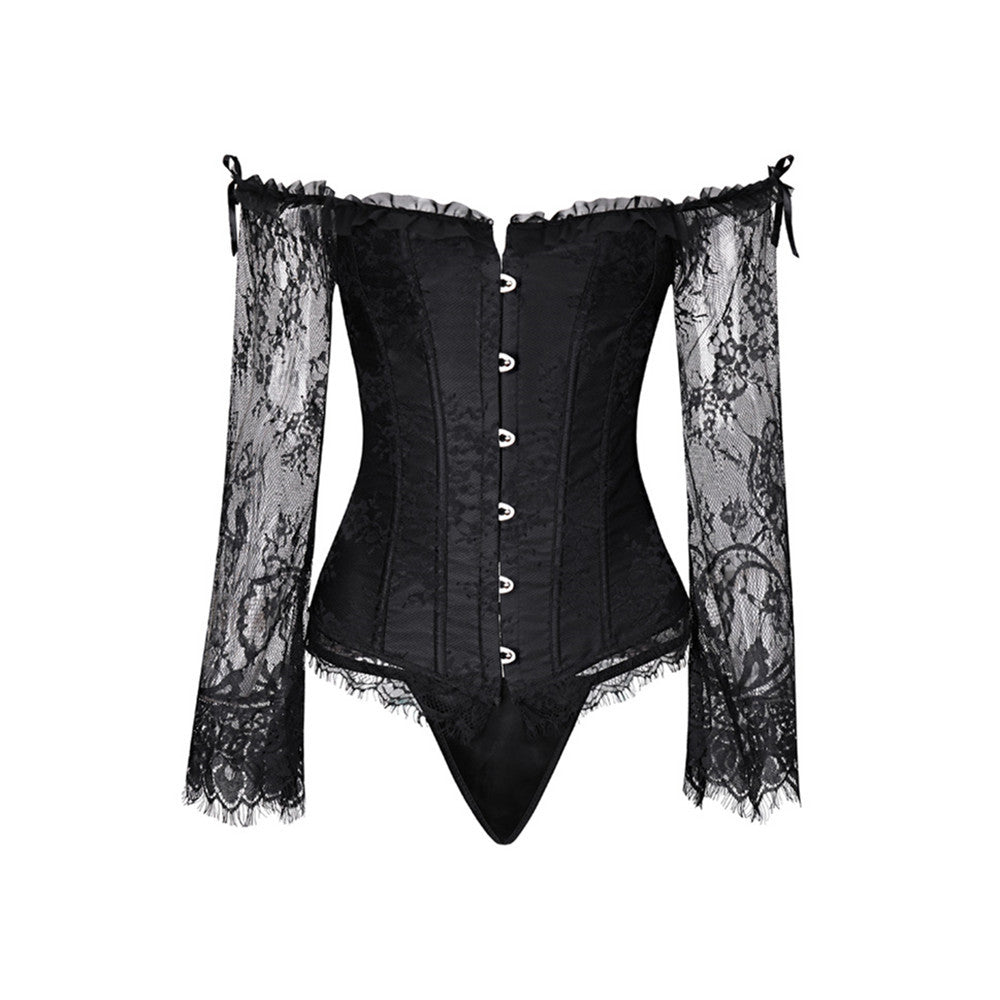 Satin · NW IN-C25 — Long-Sleeve Lace Bodysuit