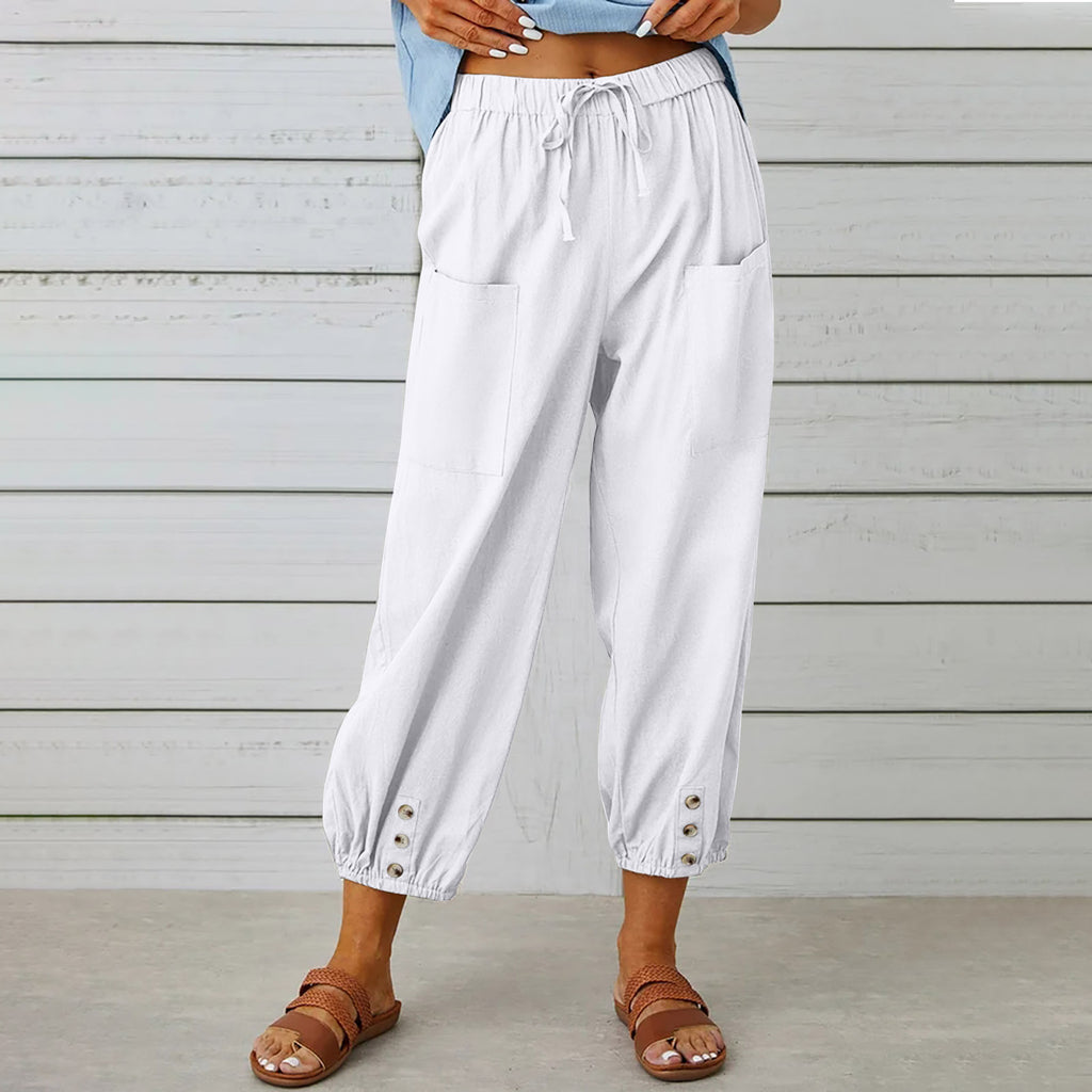 Bridgewater · NW TP-22 — Elasticated Wide-Leg Cotton-Linen Trouser