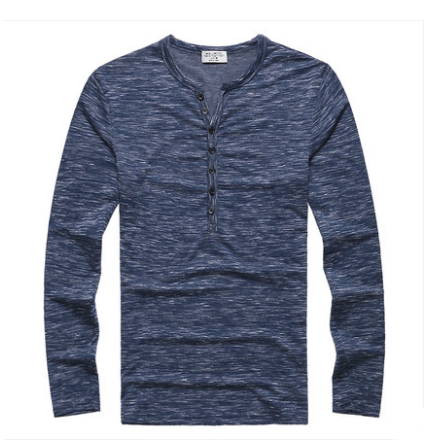 Coal · NW KT-17 — Men's Buttoned Henley Long-Sleeve Tee