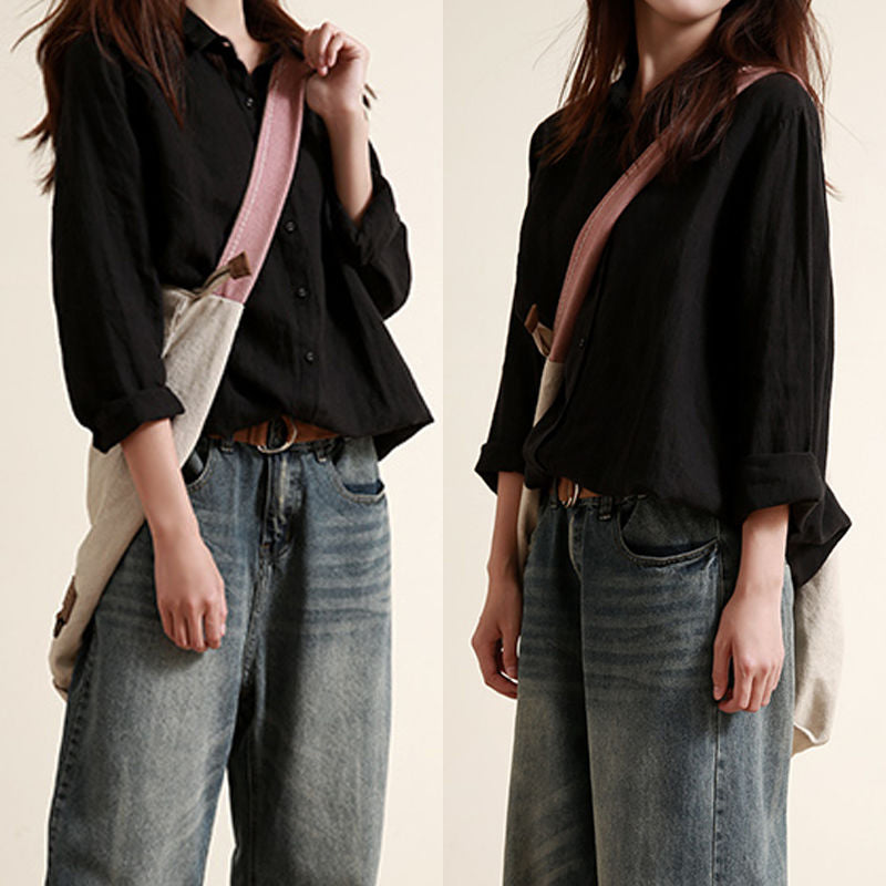 Moggs · NW SH-10 — Relaxed Cotton-Linen Long-Sleeve Shirt