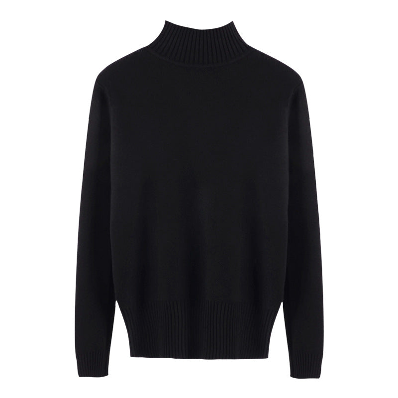 Chalk · NW CR-14 — cotton-blend mock-neck