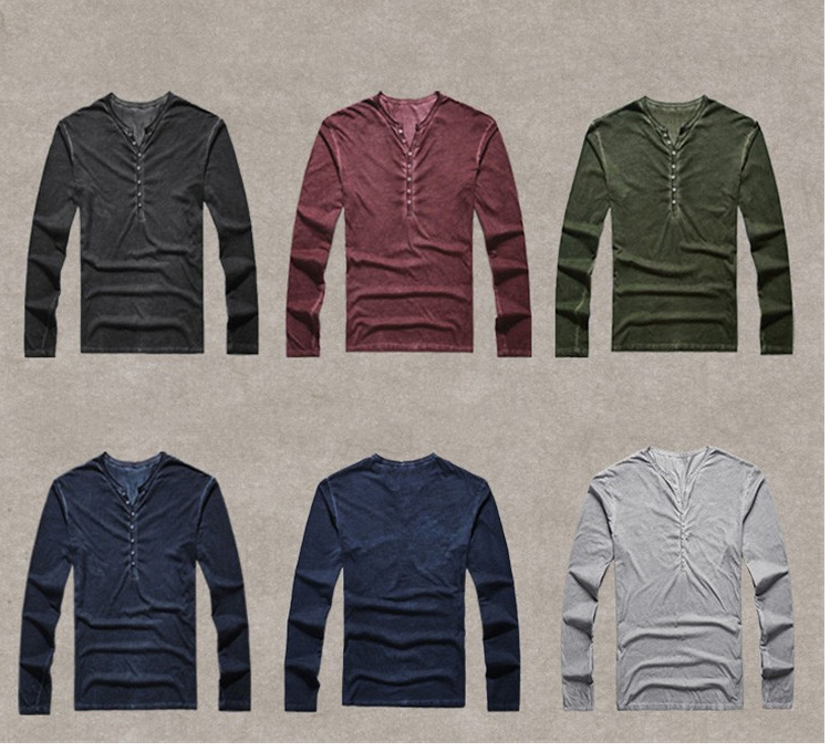 Bluff · NW KT-10 — Long-Sleeve V-Neck Henley Tee