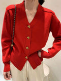 Glen · NW CA-34 — Women's V-Neck Wool-Cashmere Cardigan