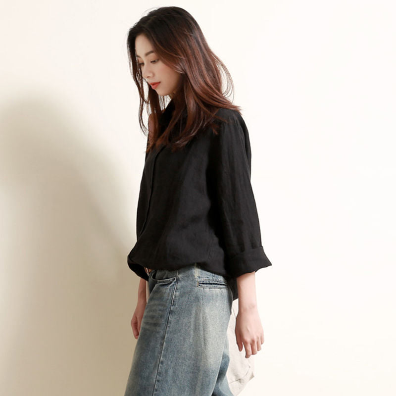 Moggs · NW SH-10 — Relaxed Cotton-Linen Long-Sleeve Shirt