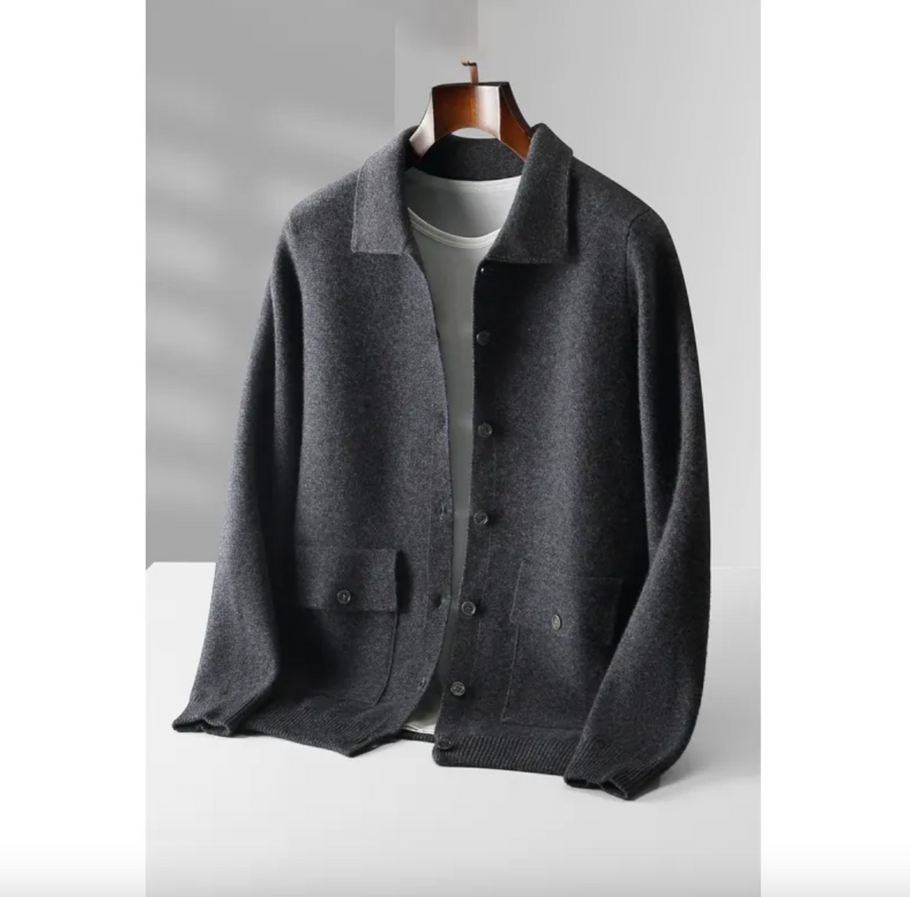 Sandstone · NW CD-03 — fine wool button cardigan