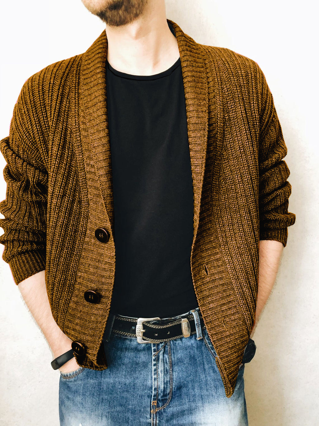 Quarry · NW CA-58 — Cashmere-Wool Button Cardigan