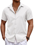 Linen · NW LN-05 — textured white linen button-down