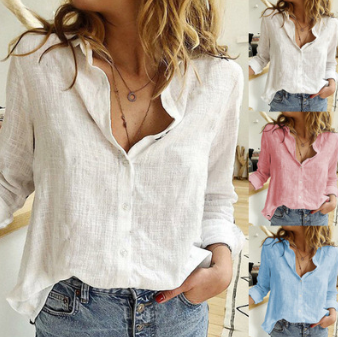 Ocean Grove · NW SH-52 — Loose Linen-Blend Long-Sleeve Shirt