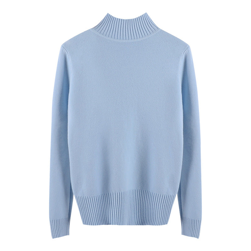 Chalk · NW CR-14 — cotton-blend mock-neck