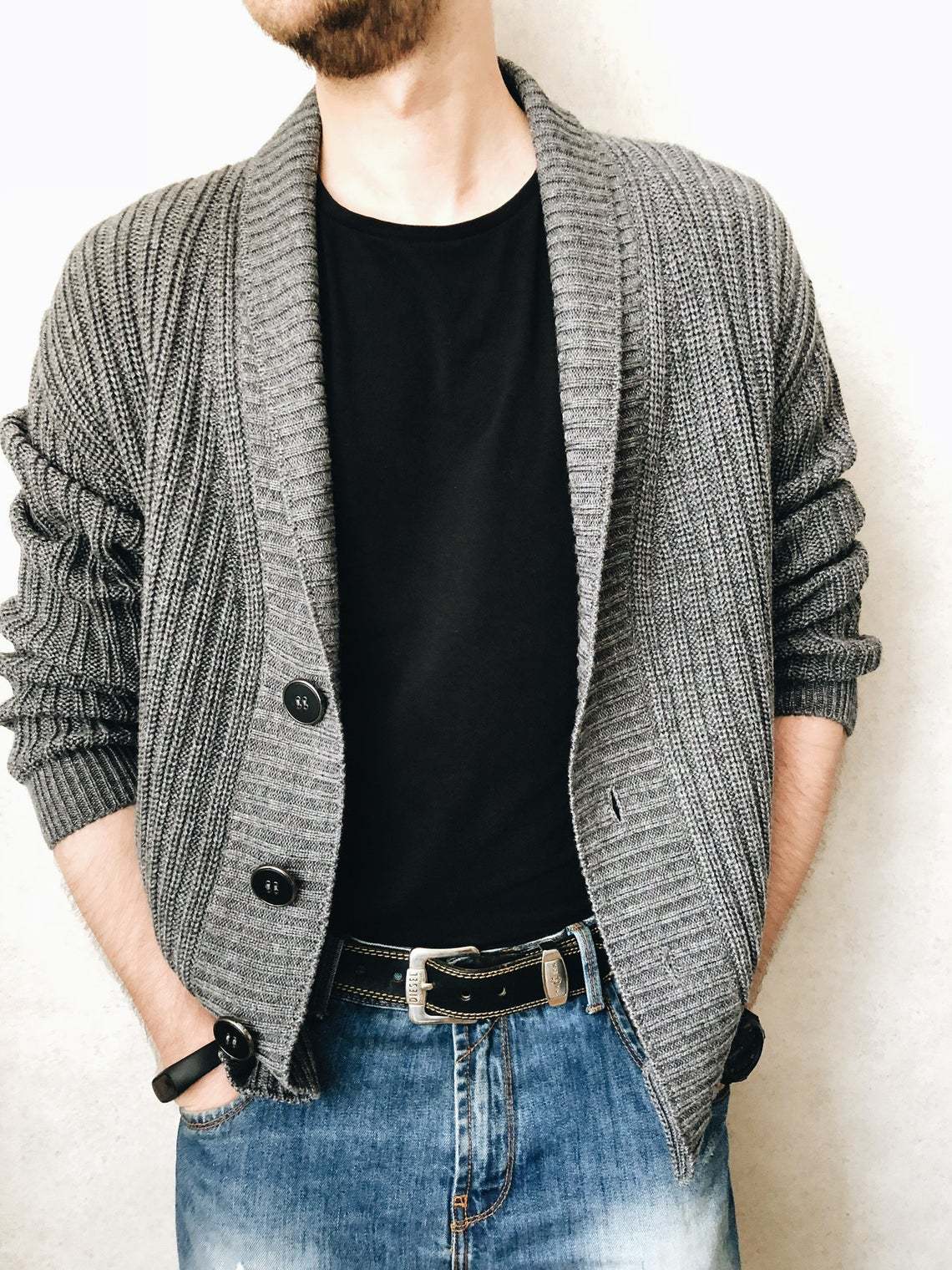 Quarry · NW CA-58 — Cashmere-Wool Button Cardigan
