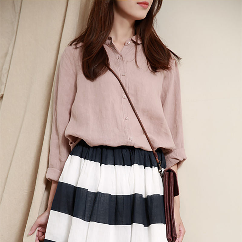 Moggs · NW SH-10 — Relaxed Cotton-Linen Long-Sleeve Shirt
