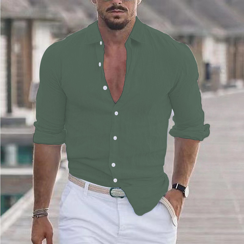 Carisbrook · NW SH-37 — Linen-Blend Button-Down Shirt
